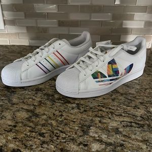 Adidas rainbow sneakers. Male size 6